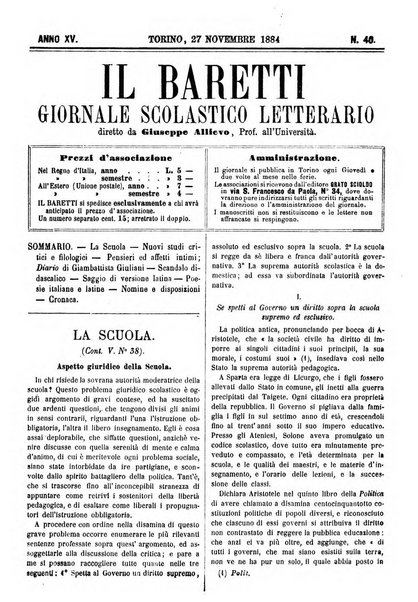 Il Baretti nuovo giornale d'istruzione