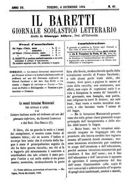 Il Baretti nuovo giornale d'istruzione