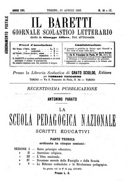 Il Baretti nuovo giornale d'istruzione