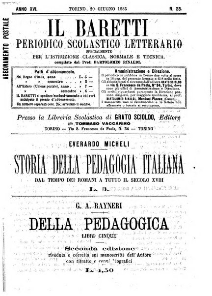 Il Baretti nuovo giornale d'istruzione