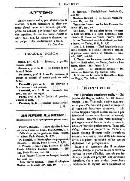 Il Baretti nuovo giornale d'istruzione