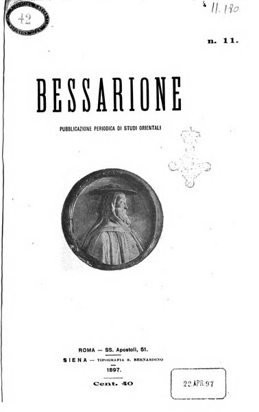 Bessarione pubblicazione periodica di studi orientali