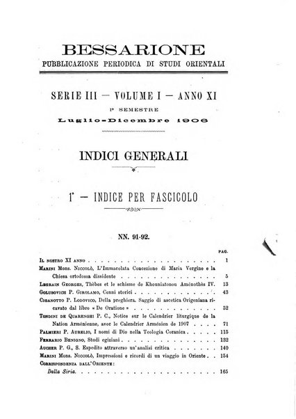 Bessarione pubblicazione periodica di studi orientali