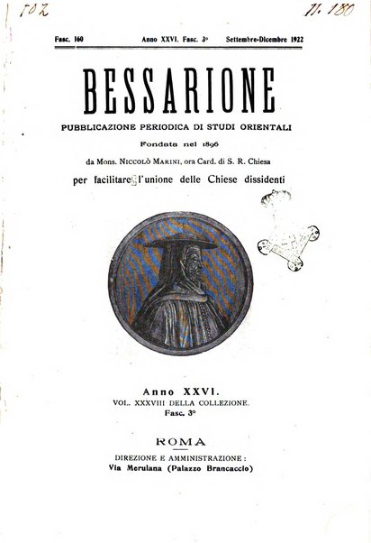 Bessarione pubblicazione periodica di studi orientali