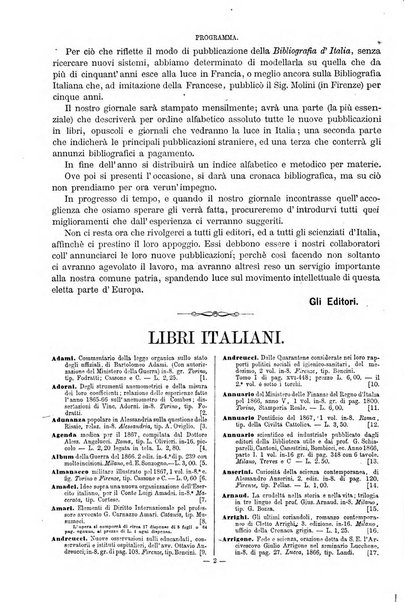 Bibliografia d'Italia compilata sui documenti comunicati dal Ministero dell'istruzione pubblica