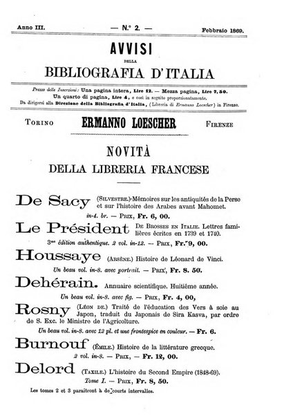 Bibliografia d'Italia compilata sui documenti comunicati dal Ministero dell'istruzione pubblica