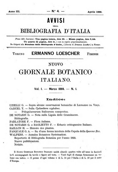 Bibliografia d'Italia compilata sui documenti comunicati dal Ministero dell'istruzione pubblica