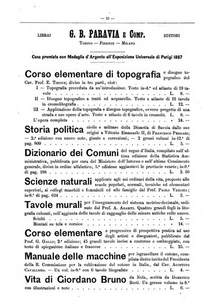 Bibliografia d'Italia compilata sui documenti comunicati dal Ministero dell'istruzione pubblica