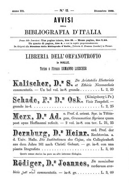 Bibliografia d'Italia compilata sui documenti comunicati dal Ministero dell'istruzione pubblica