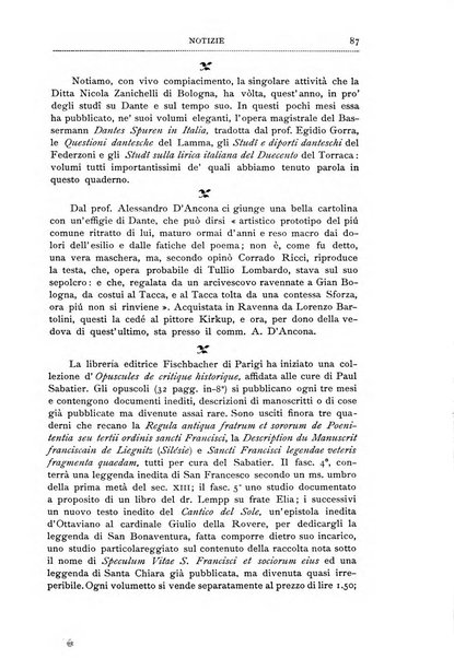 Bibliografia dantesca rassegna bibliografica degli studi intorno a Dante, al trecento e a cose francescane