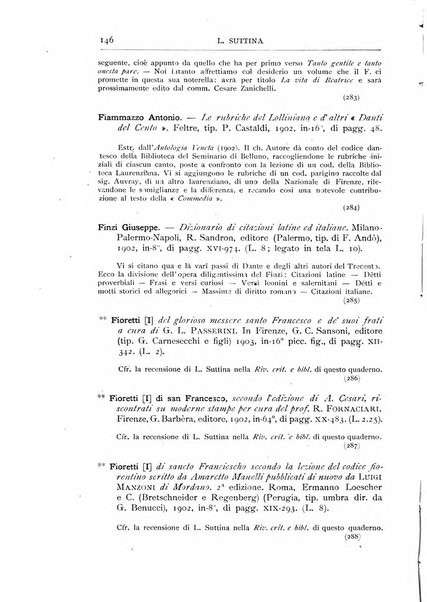 Bibliografia dantesca rassegna bibliografica degli studi intorno a Dante, al trecento e a cose francescane