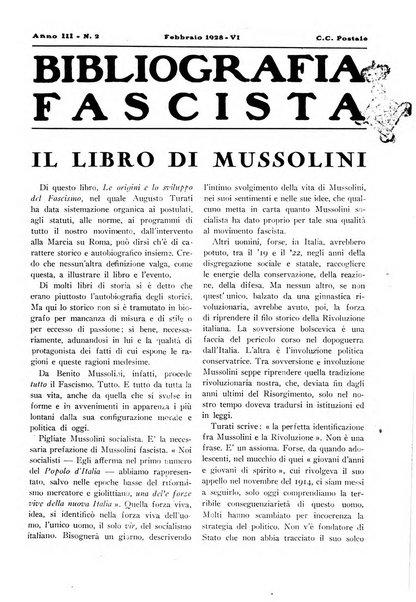 Bibliografia fascista rassegna mensile del movimento culturale fascista in Italia e all'estero