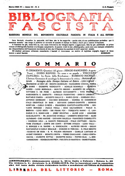 Bibliografia fascista rassegna mensile del movimento culturale fascista in Italia e all'estero