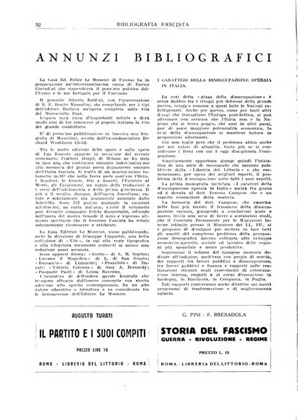 Bibliografia fascista rassegna mensile del movimento culturale fascista in Italia e all'estero