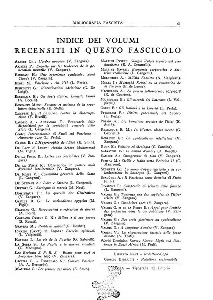 Bibliografia fascista rassegna mensile del movimento culturale fascista in Italia e all'estero