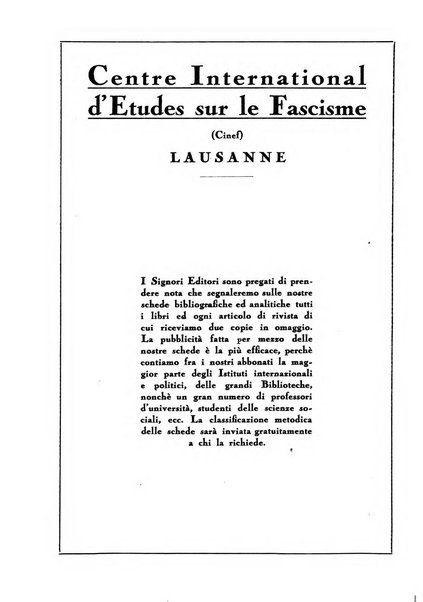 Bibliografia fascista rassegna mensile del movimento culturale fascista in Italia e all'estero