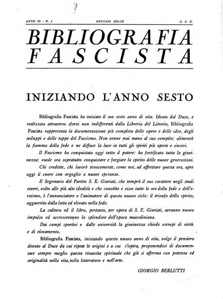 Bibliografia fascista rassegna mensile del movimento culturale fascista in Italia e all'estero