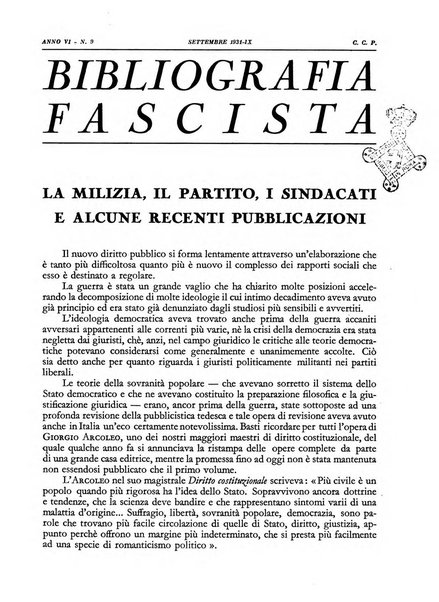 Bibliografia fascista rassegna mensile del movimento culturale fascista in Italia e all'estero