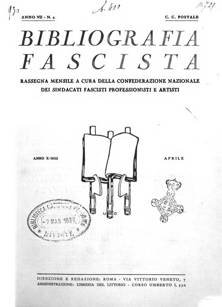 Bibliografia fascista rassegna mensile del movimento culturale fascista in Italia e all'estero