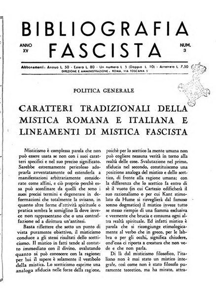 Bibliografia fascista rassegna mensile del movimento culturale fascista in Italia e all'estero