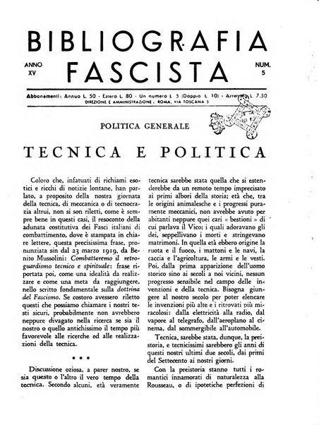 Bibliografia fascista rassegna mensile del movimento culturale fascista in Italia e all'estero