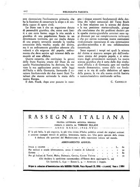 Bibliografia fascista rassegna mensile del movimento culturale fascista in Italia e all'estero