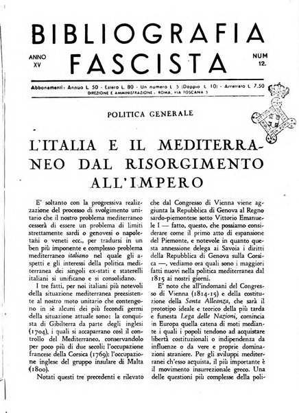 Bibliografia fascista rassegna mensile del movimento culturale fascista in Italia e all'estero