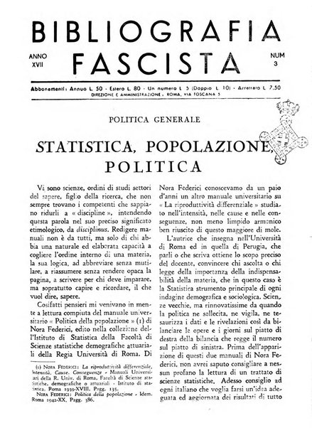 Bibliografia fascista rassegna mensile del movimento culturale fascista in Italia e all'estero