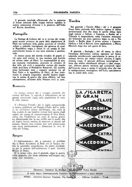 Bibliografia fascista rassegna mensile del movimento culturale fascista in Italia e all'estero