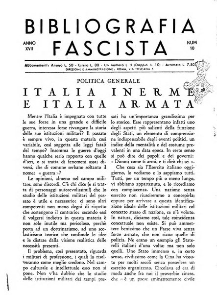 Bibliografia fascista rassegna mensile del movimento culturale fascista in Italia e all'estero