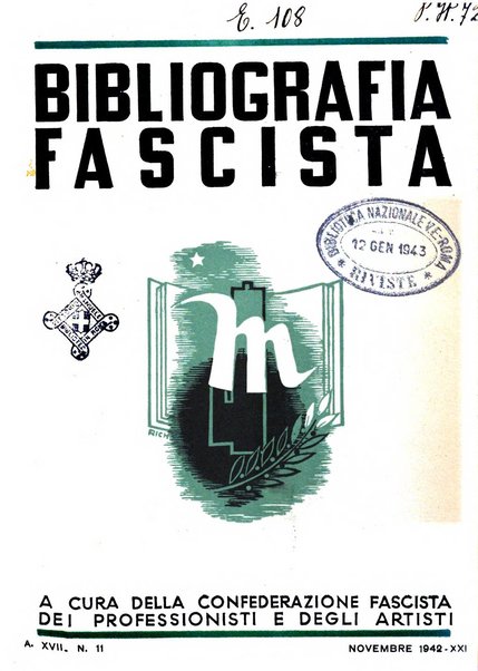 Bibliografia fascista rassegna mensile del movimento culturale fascista in Italia e all'estero