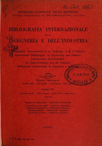 Bibliografia internazionale dell'ingegneria e dell'industria