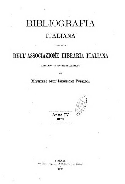 Bibliografia italiana giornale dell'Associazione libraria italiana