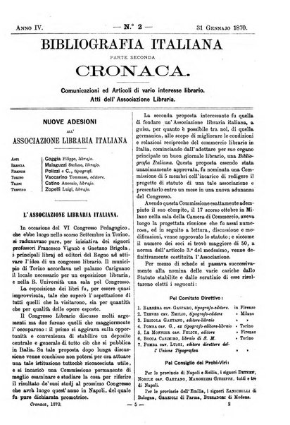 Bibliografia italiana giornale dell'Associazione libraria italiana