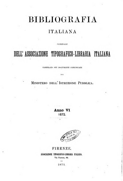 Bibliografia italiana giornale dell'Associazione libraria italiana