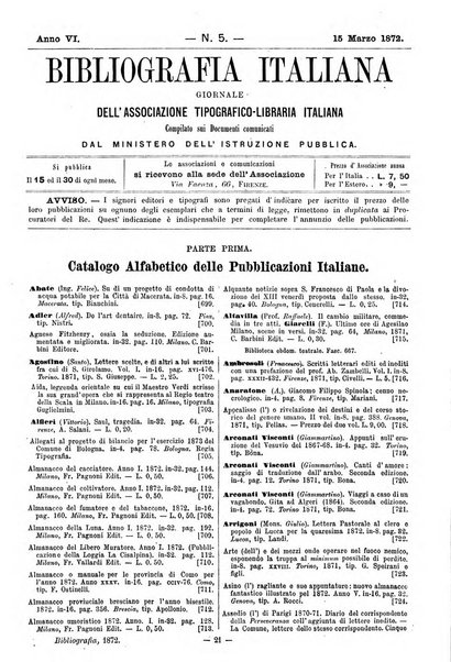 Bibliografia italiana giornale dell'Associazione libraria italiana