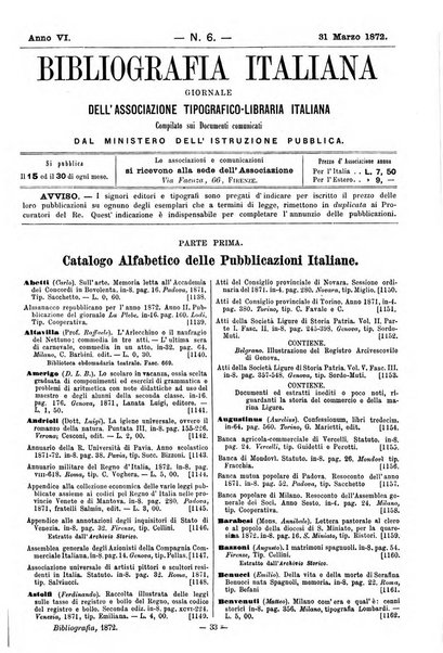 Bibliografia italiana giornale dell'Associazione libraria italiana