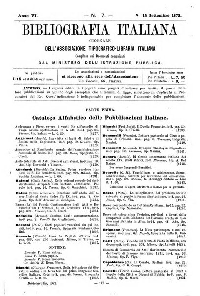 Bibliografia italiana giornale dell'Associazione libraria italiana