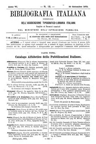 Bibliografia italiana giornale dell'Associazione libraria italiana