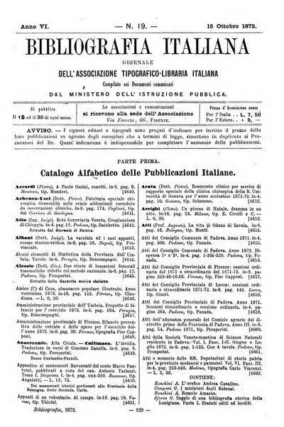 Bibliografia italiana giornale dell'Associazione libraria italiana