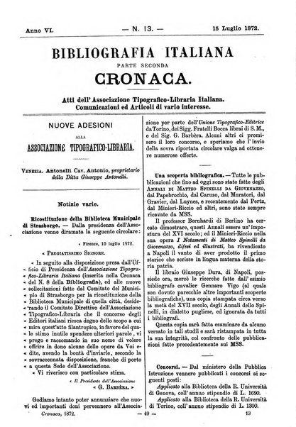 Bibliografia italiana giornale dell'Associazione libraria italiana