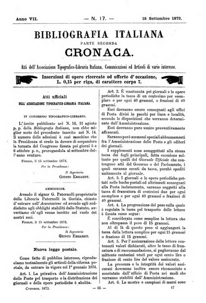 Bibliografia italiana giornale dell'Associazione libraria italiana