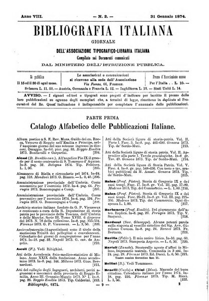 Bibliografia italiana giornale dell'Associazione libraria italiana