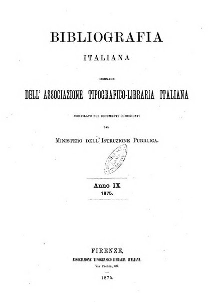 Bibliografia italiana giornale dell'Associazione libraria italiana