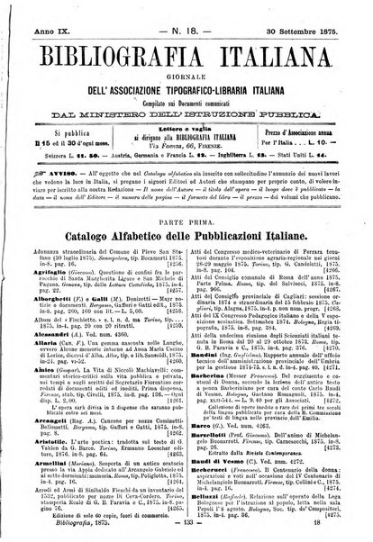 Bibliografia italiana giornale dell'Associazione libraria italiana