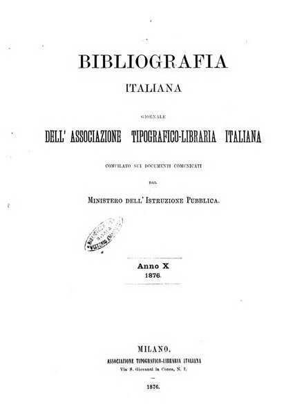 Bibliografia italiana giornale dell'Associazione libraria italiana