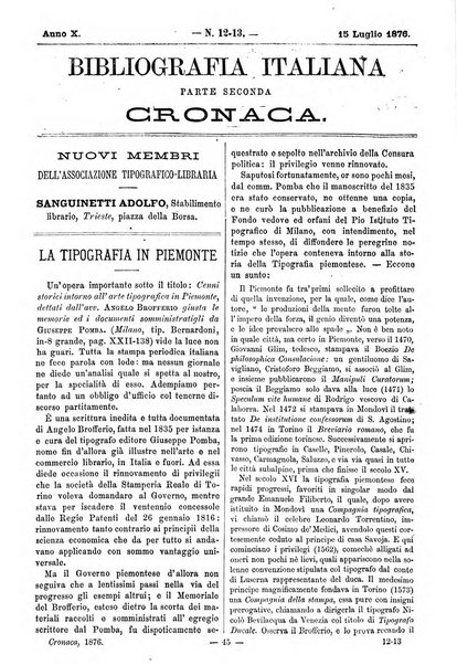 Bibliografia italiana giornale dell'Associazione libraria italiana