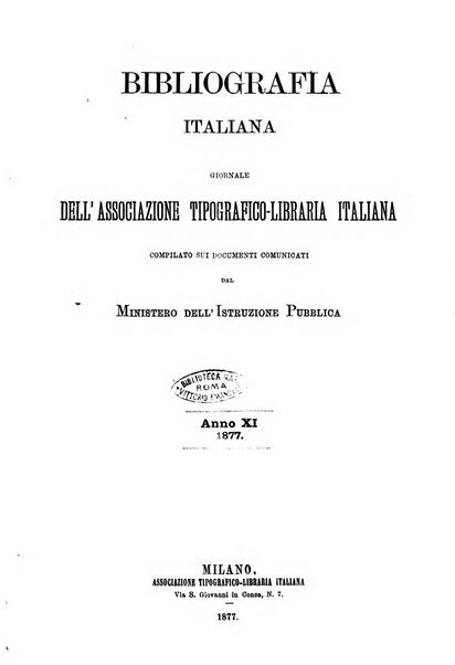 Bibliografia italiana giornale dell'Associazione libraria italiana