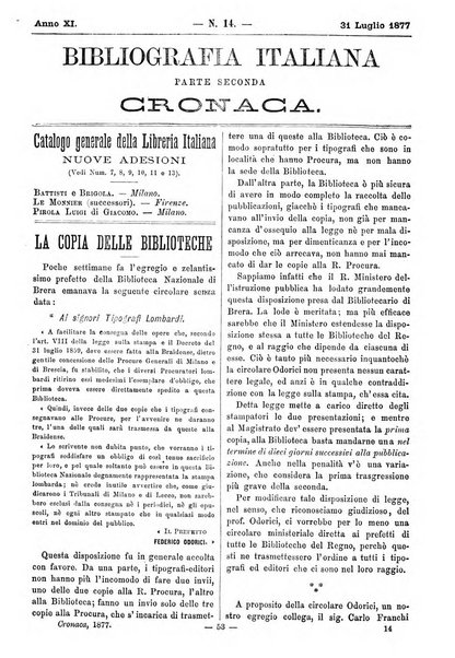 Bibliografia italiana giornale dell'Associazione libraria italiana