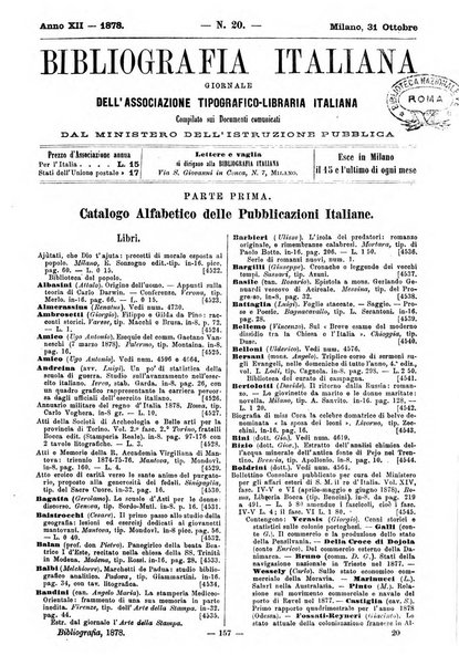 Bibliografia italiana giornale dell'Associazione libraria italiana